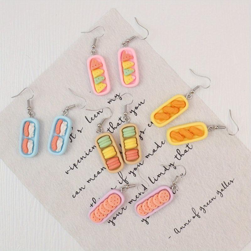 Earring for Women Resin Drop Custom Made Handmade Cute Girls Sweet Gift Cookies Macaron Cake Food Donuts