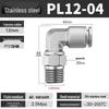 Stainless Steel Pneumatic Air Hose Quick Connect Elbow PC4-01/PL6/8/10/12 Connector