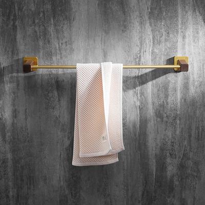 Holz Badezimmer Handtuchstange Gebürstetes Gold Wandmontage Handtuchhalter Aluminium Duschhandtuchhalter Einzelstange Handtuchständer 40cm-60cm