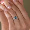 1A stylish and unique ring for women S925Sterling silver couple's ring Easy-to-wear dark blue zircon ring jewelry Women's Gift Give to a good friend