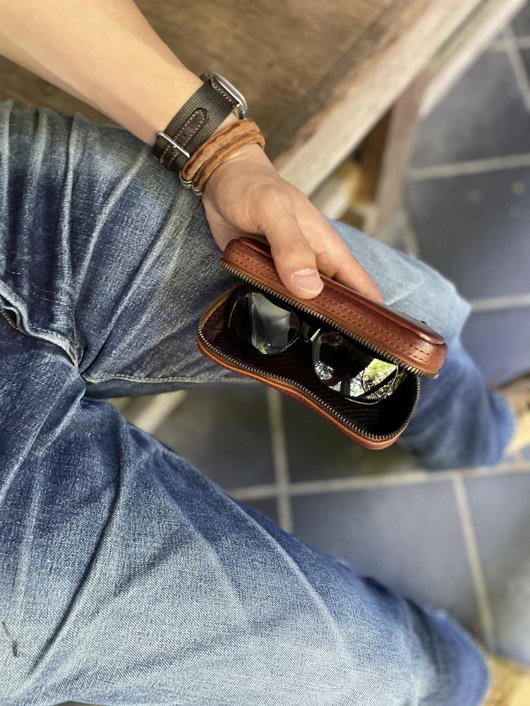 atelierCODEL Glasses Case Sunglasses Case Presence of the Finest Leather Leather Made In Japan (Brown)