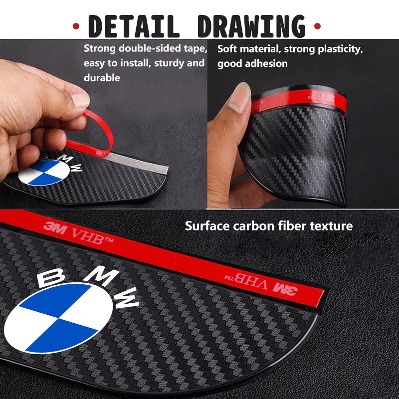 2pcs Car Protector Rearview Mirror Rain Eyebrow Stickers For BMW M3 M5 X3 E93 F10 F20 F30 F40 F15 F25 F26 F31 F49 F86 MLR3