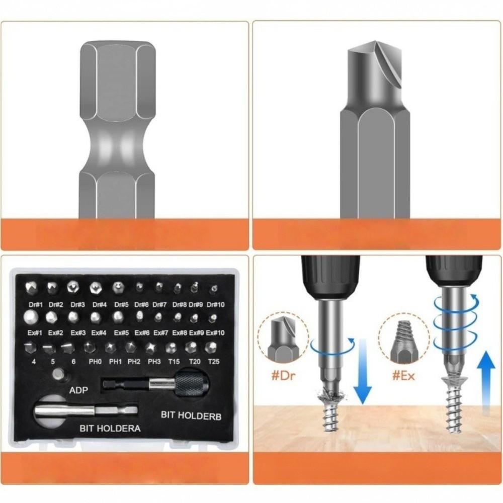 33 Piece Set Socket Adapter Damaged Screw Extractor Stubborn Screw Tool For Broken Screw Removal