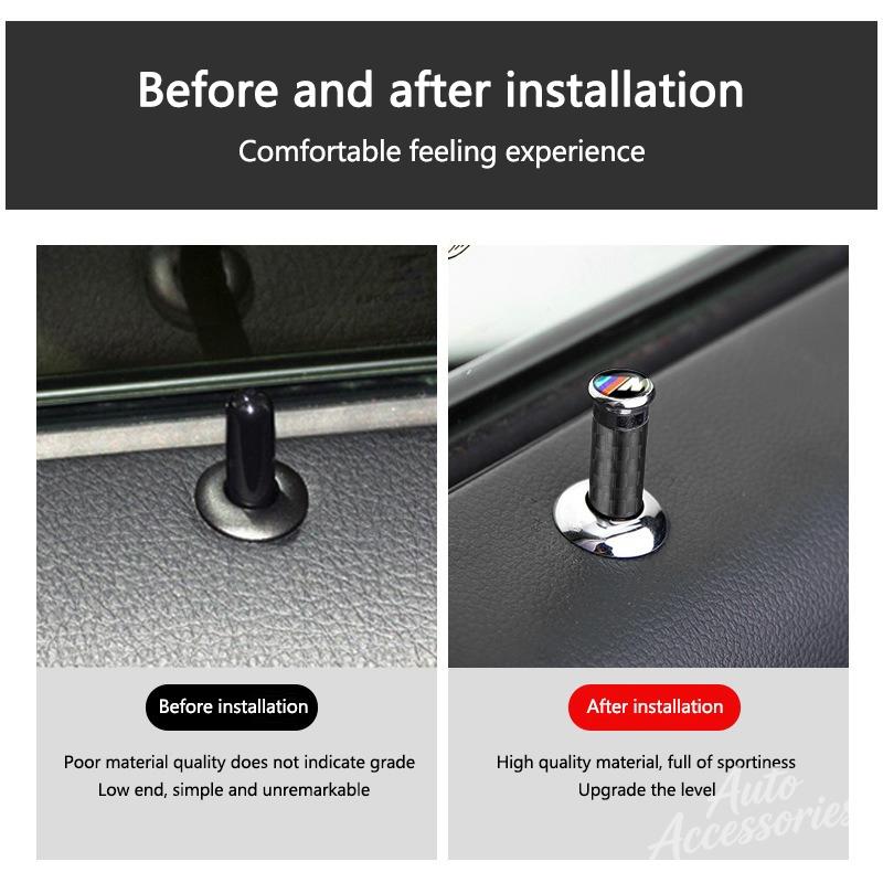 4pcs Carbon Fiber Car Door Lock Pin Door Lock Rod For BMW X1 X2 X3 X4 X5 X6 X7 G30 G20 Auto Knob Pull Security Insurance Sticker rvzc66
