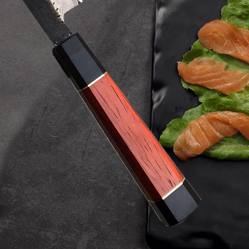 67 Layers Damascus Steel Kitchen Sashimi Knife Ebony Wood Handle Sushi Knife Slicing Chef Cooking Cutter Tools