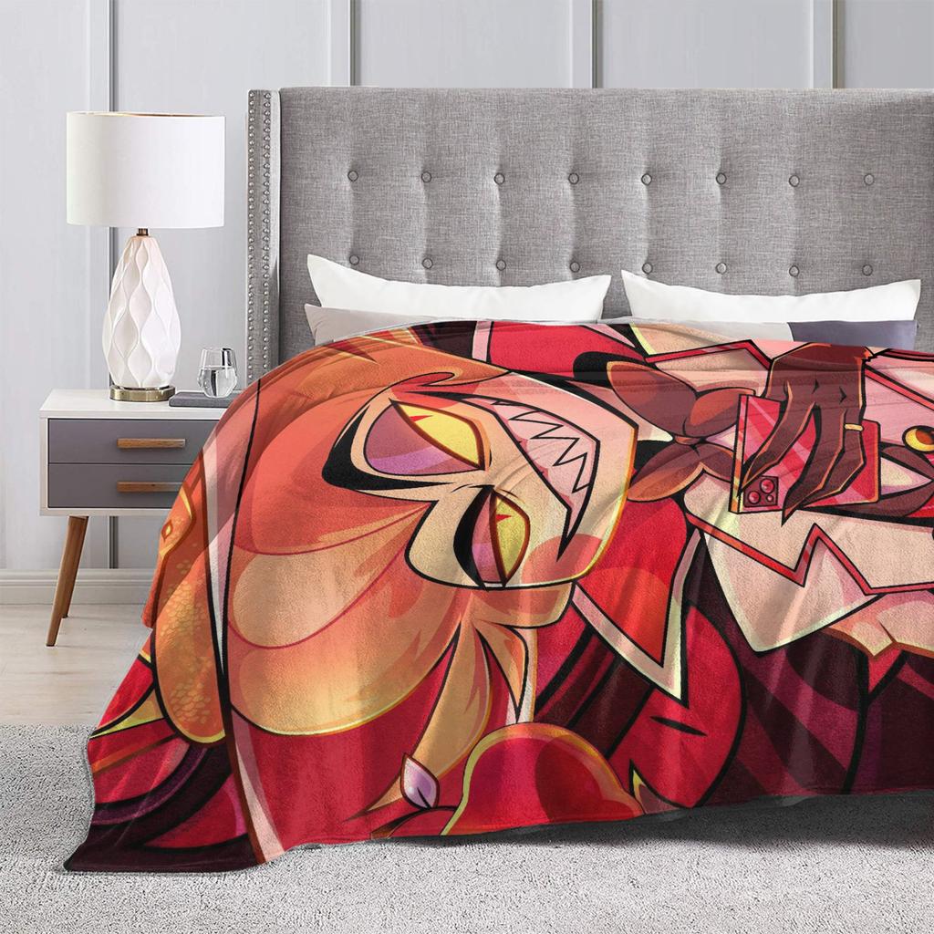Cartoon Hazbins Hotels Lucifer Blankets Flannel All Season Multifunction Lightweight Throw Blanket for Bed Office Rug Piece