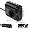 400W/500W/1500W Car Inverter DC 12V To AC 220V Converter 3USB 2.0 and 1USB QC3.0 European Standard Socket