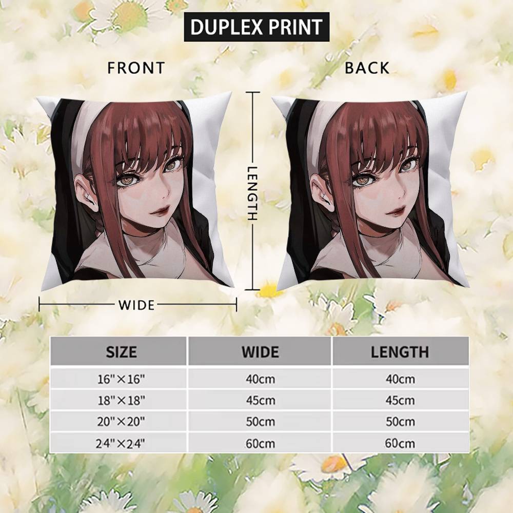 Anime Chainsaw Man Pillow Case Pillowcase Double-Sided Printing Cushion Cover 45x45 Decorative Cushions Sofa Soft Home Decor Pil