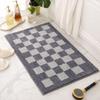 Inyahome Black and White Checkered Bath Mat Plush Microfiber Absorbent Bathroom Rugs Luxury Machine Washable Indoor Doormat Rugs