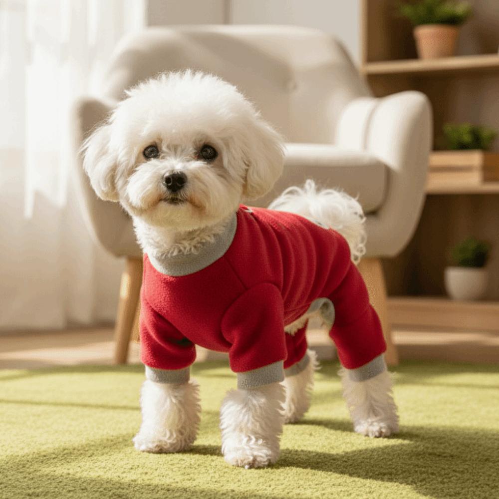 Soft Dog Jumpsuit Comfortable Dog Four Legged Clothing Dog Towing Suit Autumn Winter