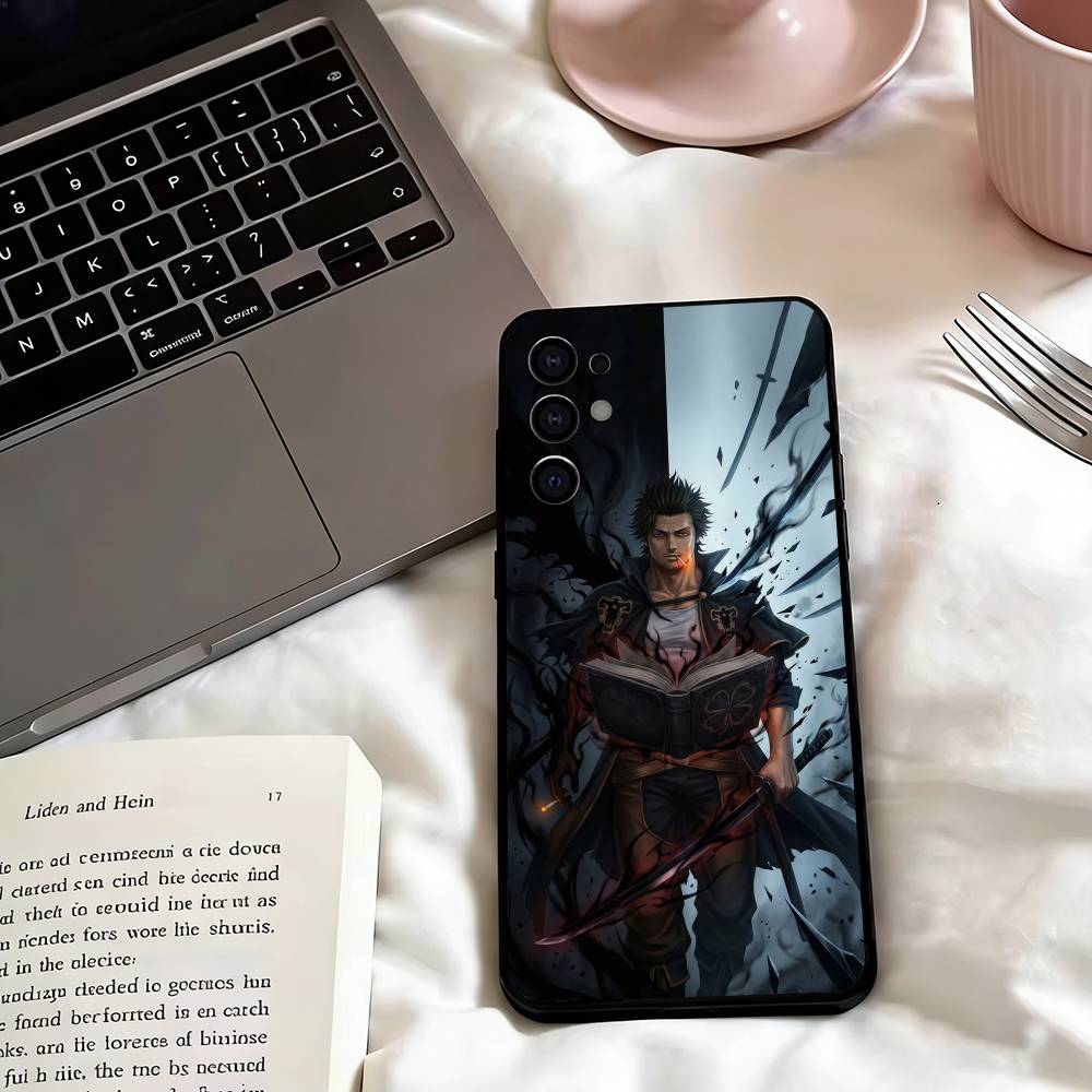 Black C-Clover Yami Sukehiro Phone Case For Samsung S25,S24,S21,S22,S23,S30,Ultra,S20,Plus,Fe,Soft Silicone Black Cover