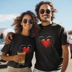 Футболка с сердцем на День святого Валентина, парная, с графическим принтом, романтический подарок для него/нее L