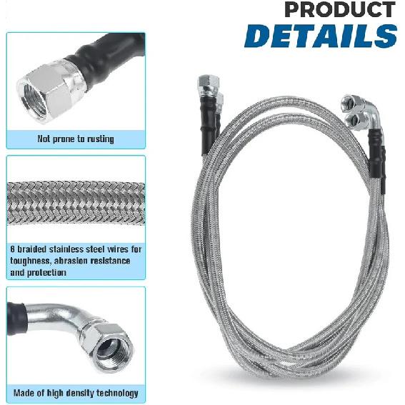 6AN 52" Transmission Fluid Oil Cooler Hose Line Kit TH350 Transmission Cooler Lines for Trucks 700R4 TH400