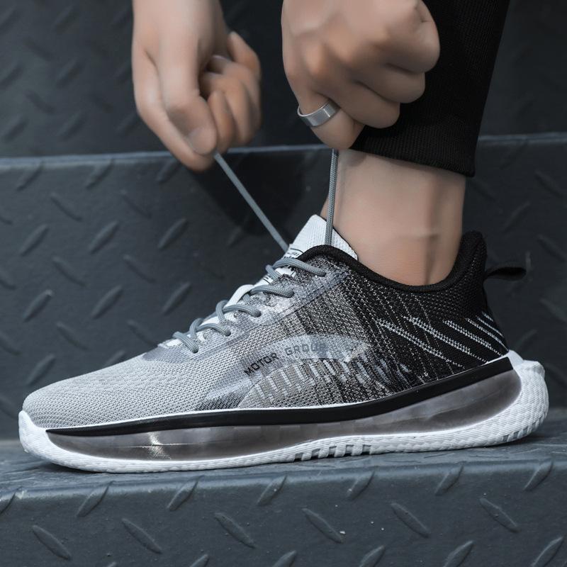 

Factory autumn new men s shoes mesh lace-up teen student running Korean version of fashion men s shoes 44