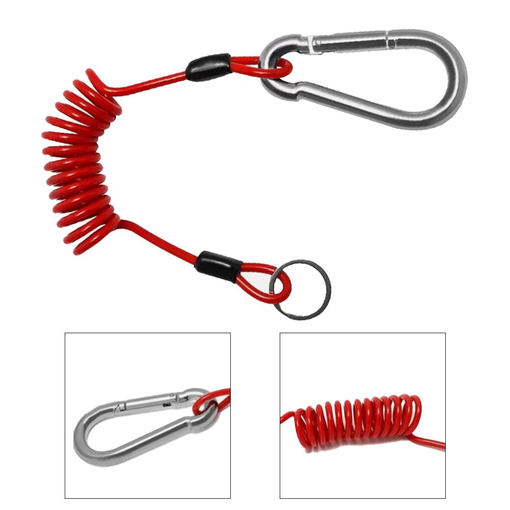 Trailer Brake Safety Cable 4 Ft with Coil Design Breakaway Cable Made from Carbon Steel for Reliable and Safe Trailer Towing
