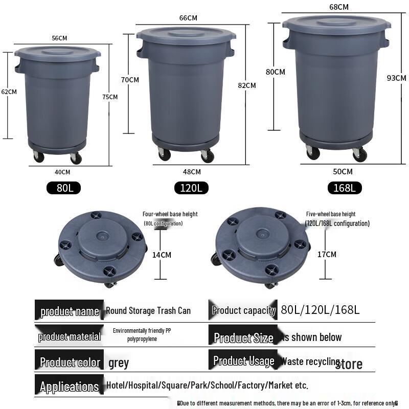 Large Capacity Outdoor Round Trash Can