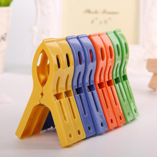 24Pcs/Set Clothespins Powerful Portable Plastic Laundry Clothes Beach Towel Pins Hangers Spring Clamp Clips