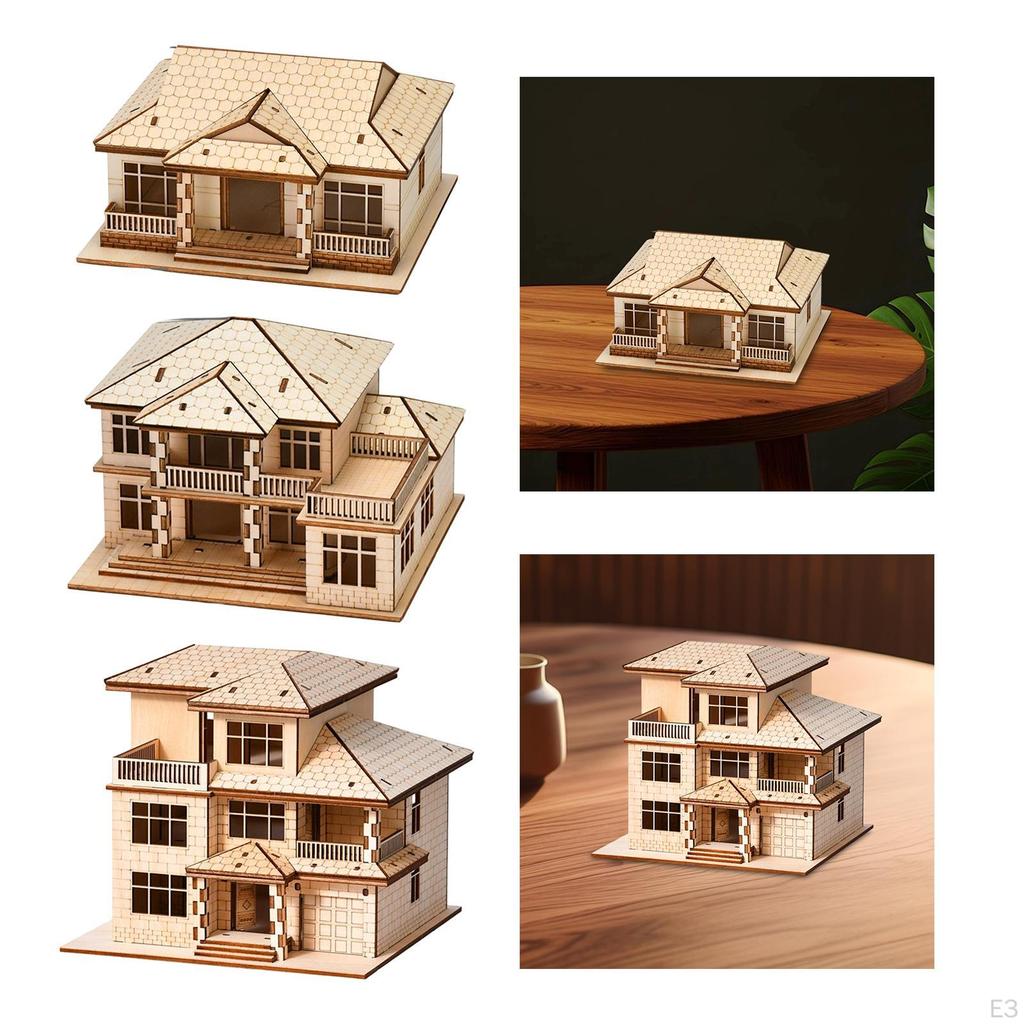 Madera 3D, Construcción Hecha a Mano, Escena Arquitectónica, Regalo de Cumpleaños, Decoración de Escritorio