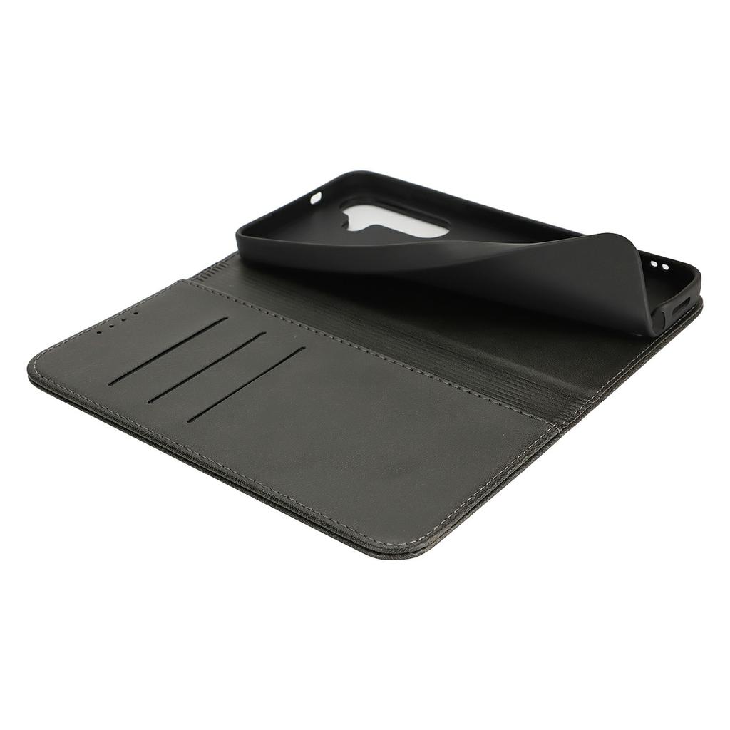 For Samsung Galaxy S25+ Case PU Leather Calf Textured Magnetic Closing Smart Phone Cover