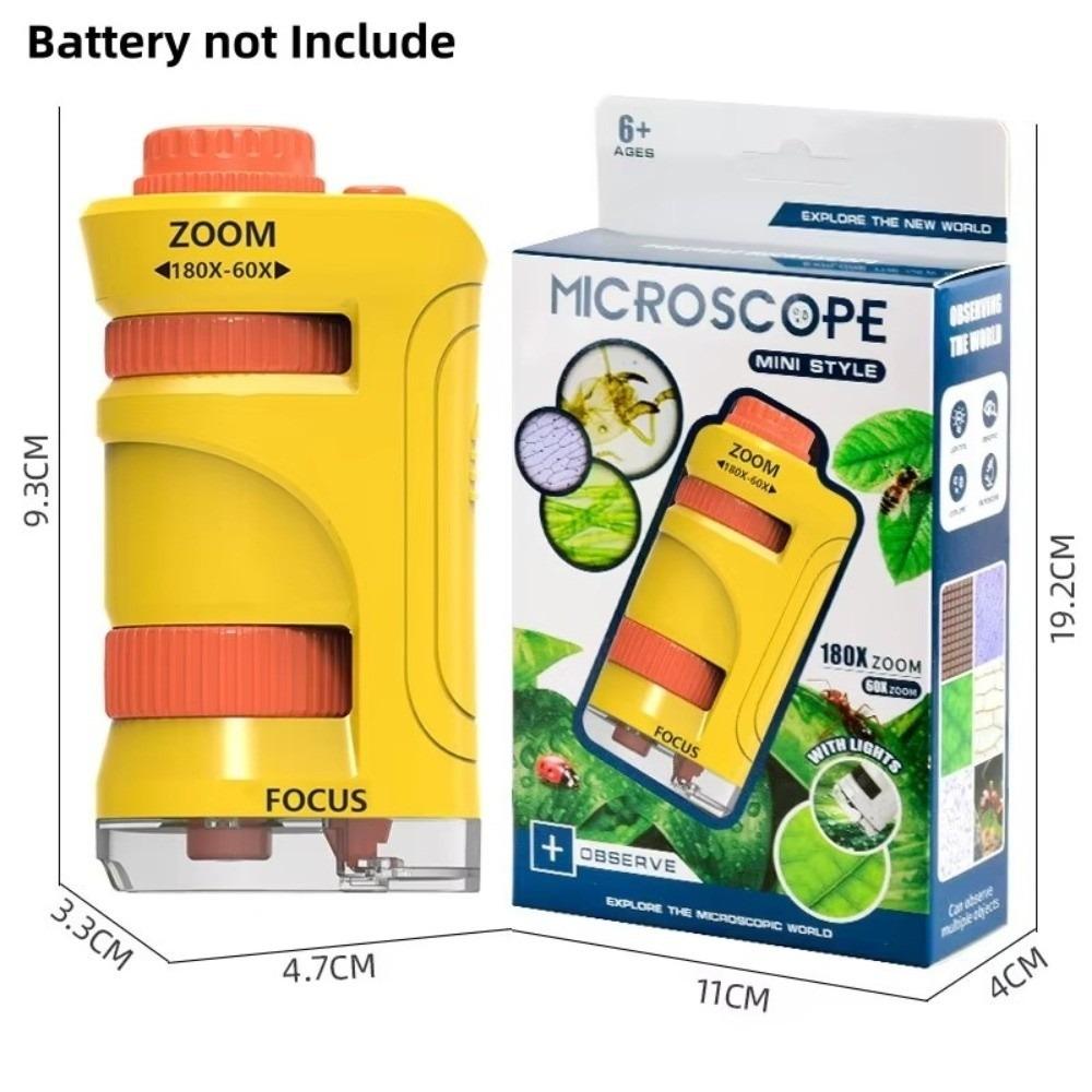 Zoom 60x-180x Portable Microscope Kids Science Toy Little Scientist Microscope