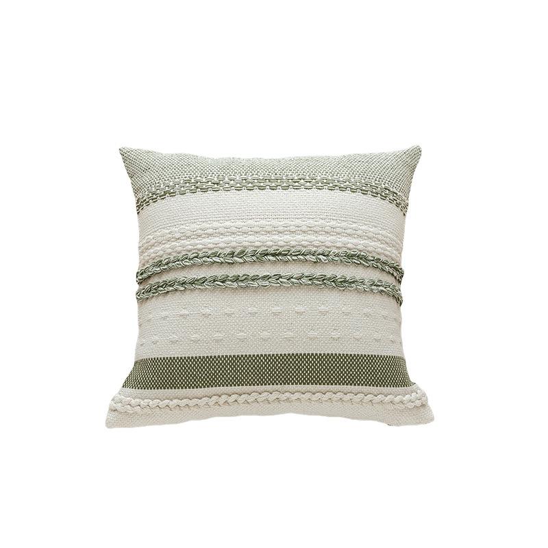 Knitted Striped Woven Pillow Cover Textured Square Cushion Cover Boho Bedroom Pillowcase No Filler Sofa Home Decoration