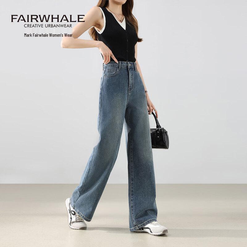 Mark Fairwhale Women's High-Waist Loose Straight-Leg Jeans