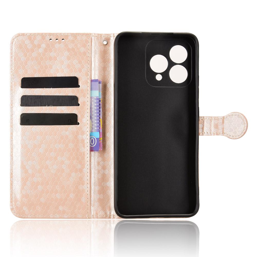 For Cubot A40 Wallet Case Dot Pattern Imprint PU Leather Phone Cover with Wrist Strap