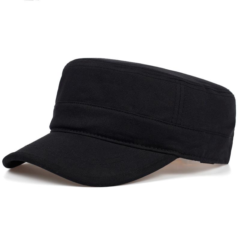 Sun Flat Top Hat for Men Women Casual Outdoor Versatile Hat Black