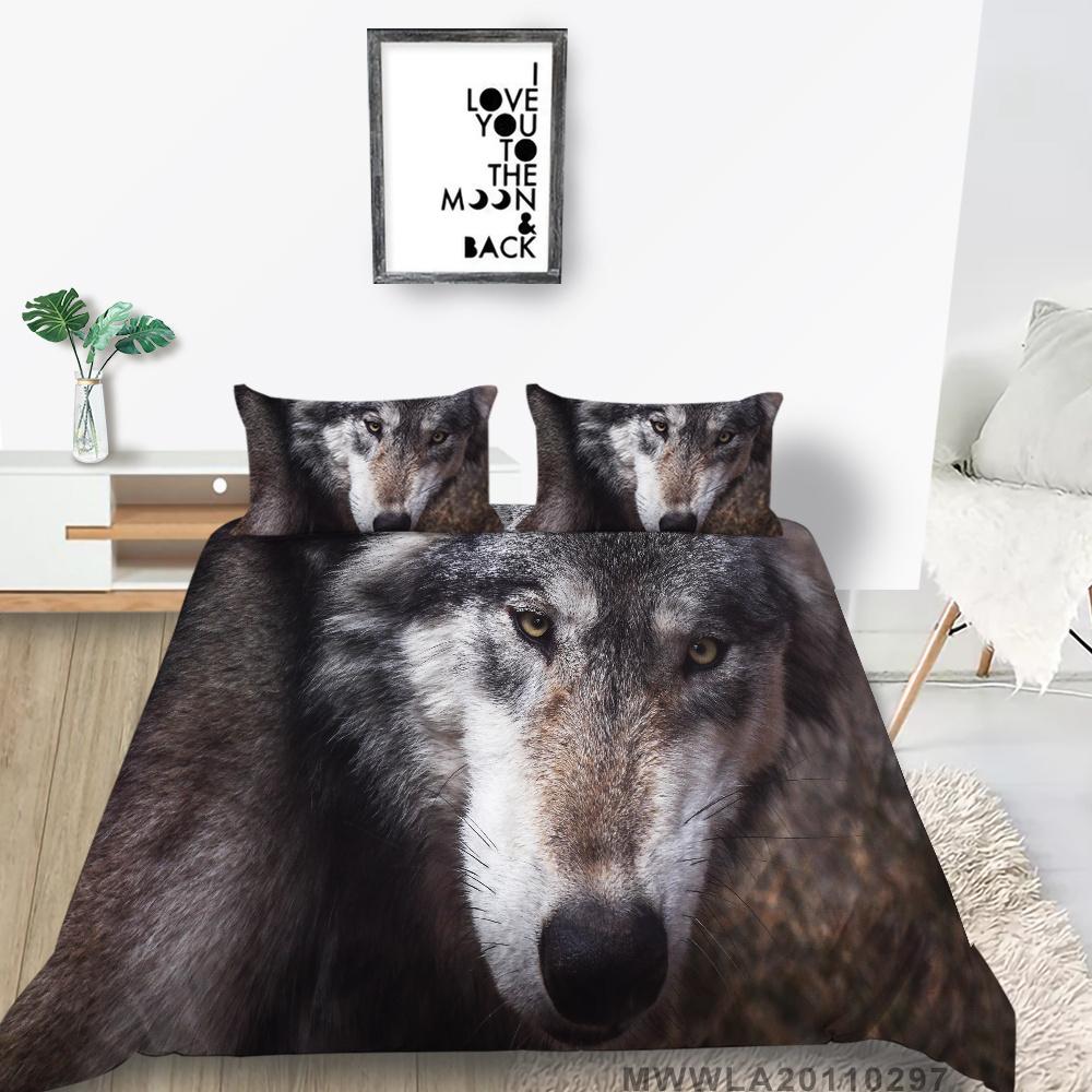 2023 neue stil Home Textilien Wolf Drucken Hause Bett Kleidung Kühlen Bettbezug-set Mann Junge Einzel Bett Set Highend mikrofaser Bett Abdeckung