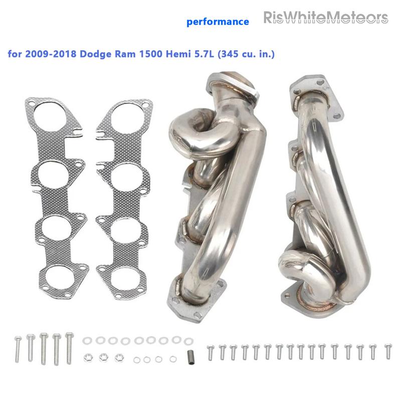 Shorty Stainless Performance Headers for Dodge Ram 1500 2009-2018 5.7L HEMI V8 Engine MT001094