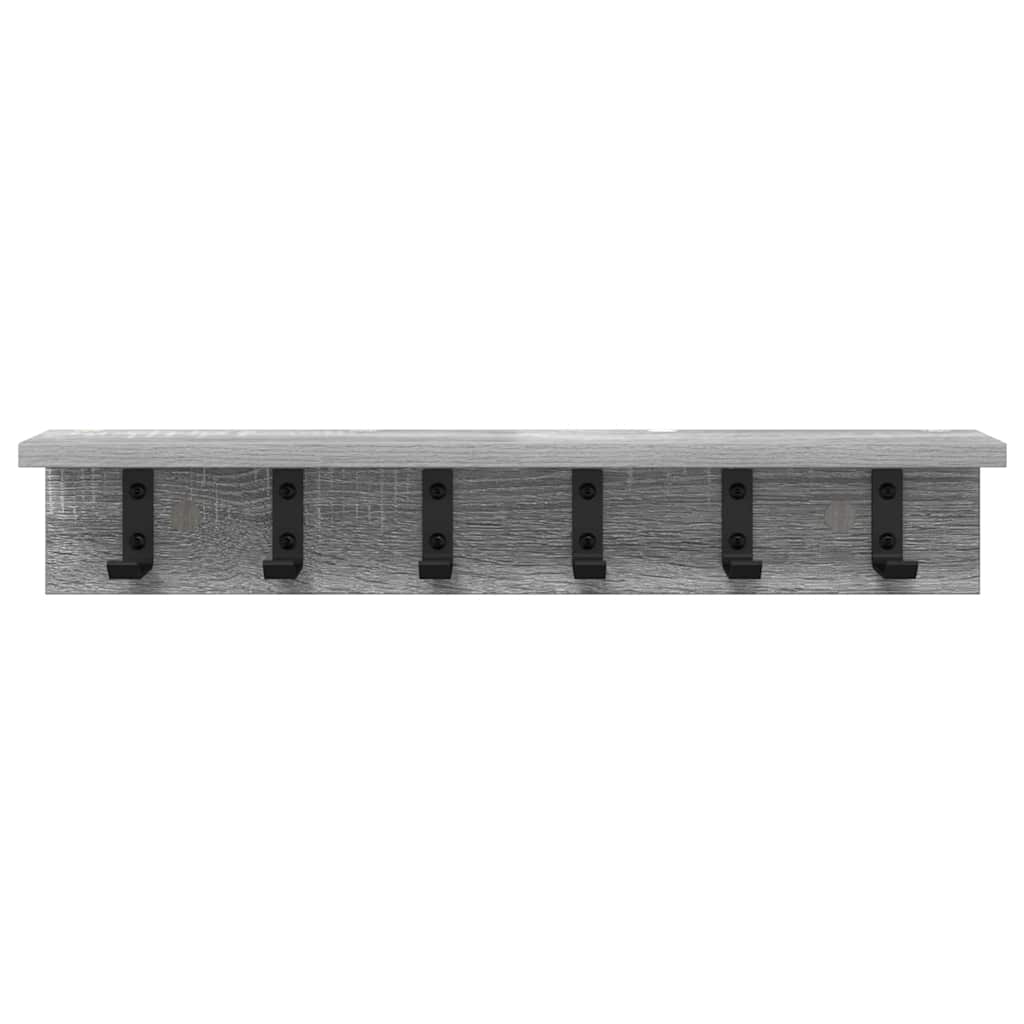 Wall Mounted Nightstand Grey Sonoma 60 x 10.5 x 10.5 cm