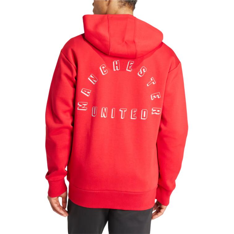 Adidas Manchester United Anthem Jacket Letter Print Comfortable Casual Sports Hoodie Men Jacket Red IT4187