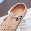 Sandali da ragazza Scarpe da principessa vuote per studenti estivi Scarpe per bambini in pelle romana con punta chiusa
