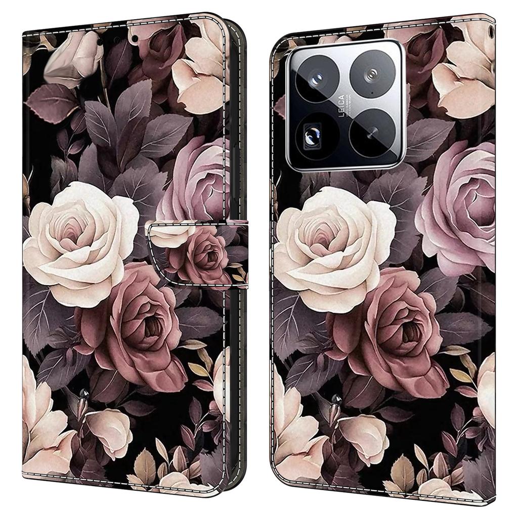 Pro Xiaomi 15 Pro Pouzdro PU Kožené Peněženkové Pouzdro na Telefon se Stojanem