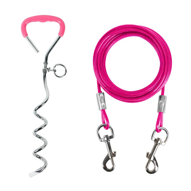 Pet leash dog leash dog pile wire rope tether dog leash ground nail outdoor pet products
