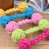 1PC Dog Toy Knot Rope Ball Cotton Rope Dumbbell Puppy Cleaning Teeth Chew Toy Durable Braided Bite Resistant Pet Supplies