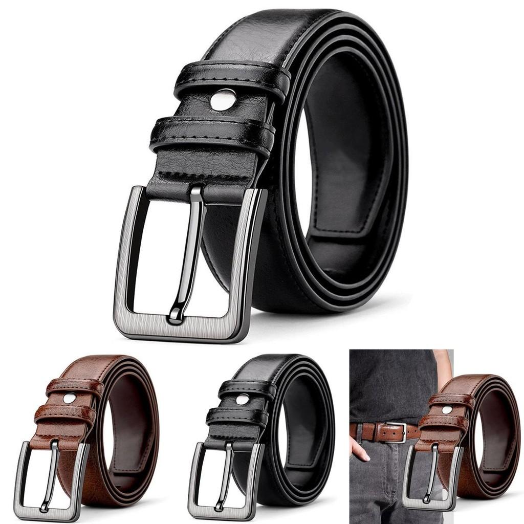 Old School Leather Belt For Men With Alloy Buckle For Casual And Formal Outfits
