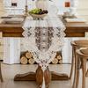 Yousheng Table Runner Decorative Tulle Tablecloth with Tassel Banner Handcrafted Elegant Lace Strip Cloth for Dining Table Coffee Table TV Cabinet