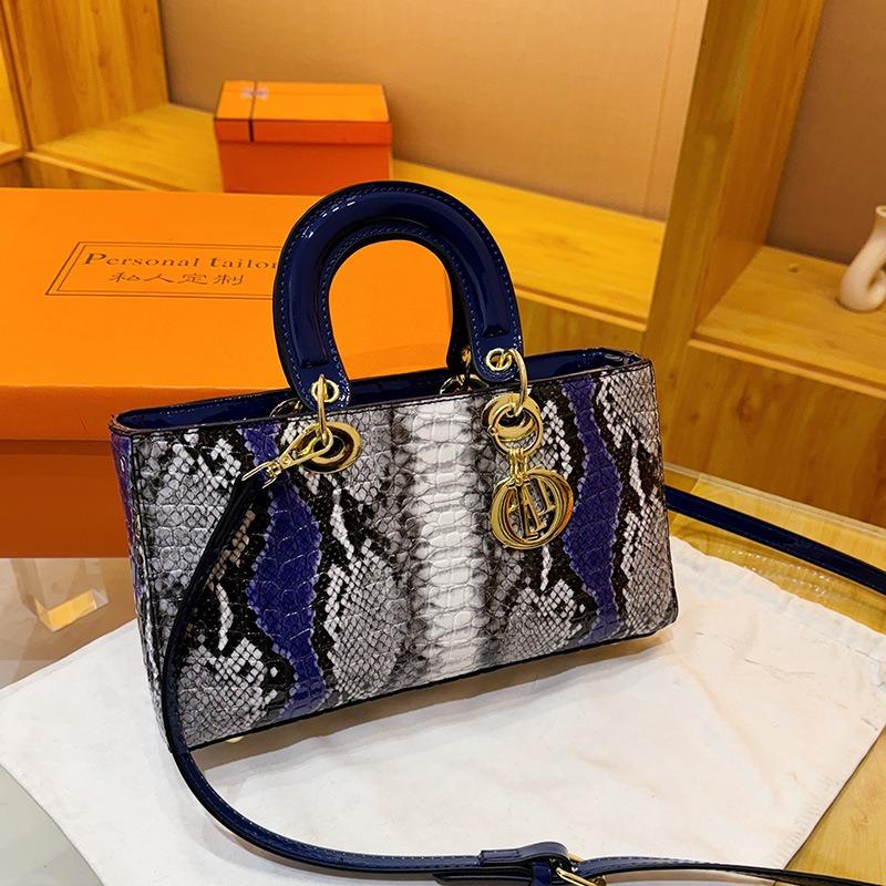 1pcs Women's Elegant PU Leather Handbag Snake Print Crossbody Bag Stylish Evening Clutch Shoulder Purse Design
