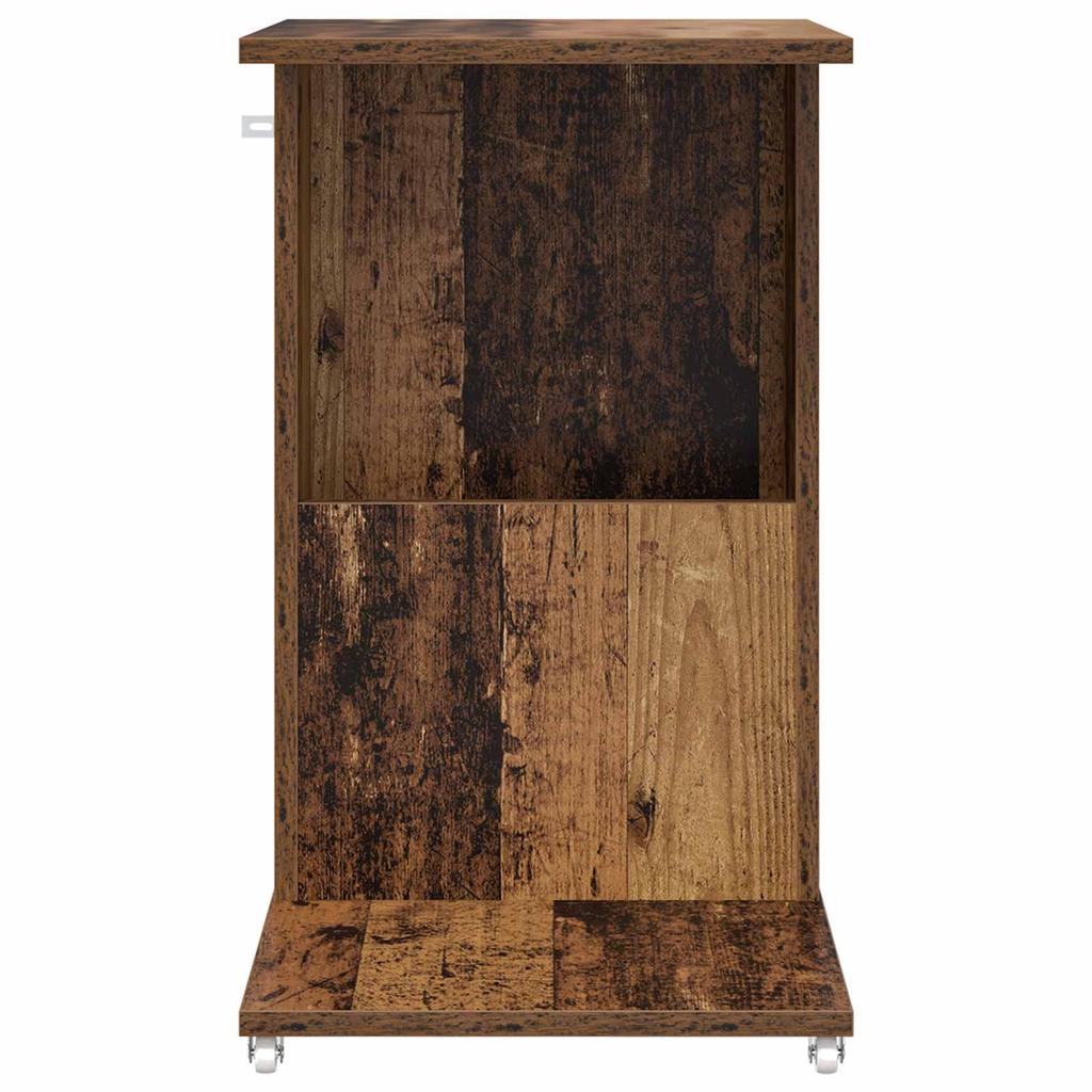 Side Table with Wheels Reclaimed Wood Look 40 x 35 x 60 cm Engineered Wood