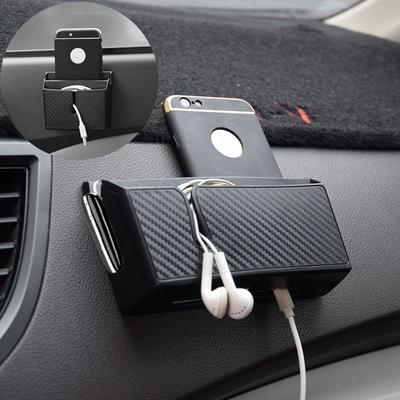 Adhesive Type Mobile Phone Organizer Box PVC Dashboard Tidy Hanging Bag New Car Storage Bag Car