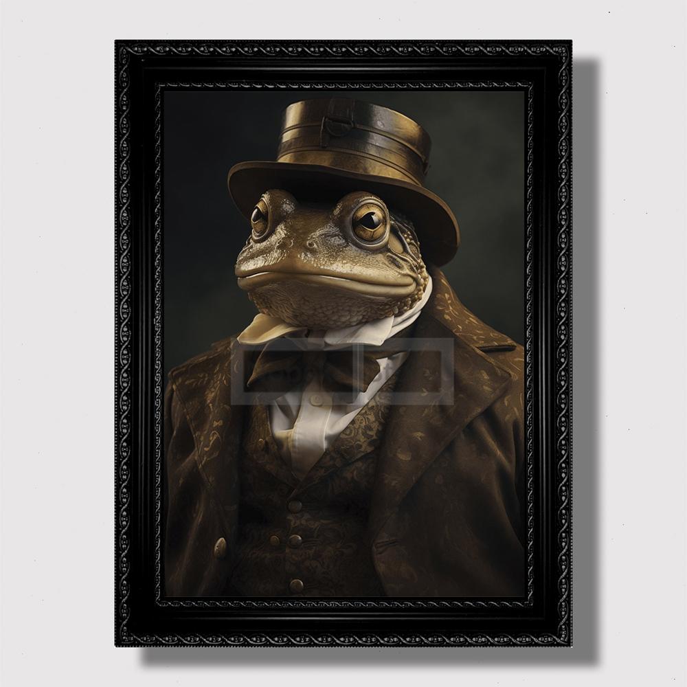 Affiche vintage de portrait d'animal victorien Goth Cottagecore Dark Prints Peinture sur toile Art mural Photos Décoration de chambre à coucher vintage