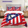 Atletico Madrid Pattern Bedding Quilt Set Quilt Cover Pillowcase Home Decoration Birthday Gift (1 * Duvet Cover + 2 * Pillowcase, Without Core)