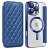 For iPhone 16 Pro Max Magnetic Case Card Slots RFID Blocking Leather Phone Cover
