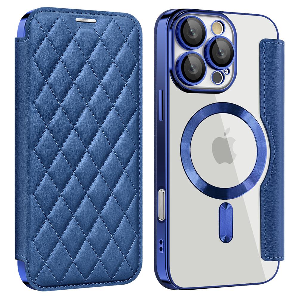 For iPhone 16 Pro Max Magnetic Case Card Slots RFID Blocking Leather Phone Cover