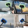 Windshield Cleaning Tool 16-inch Long Rod Window Wiper with 3 Microfiber Cloth Pads Auto Glass Cleaning Brushes Car Interior Cleaner Kit