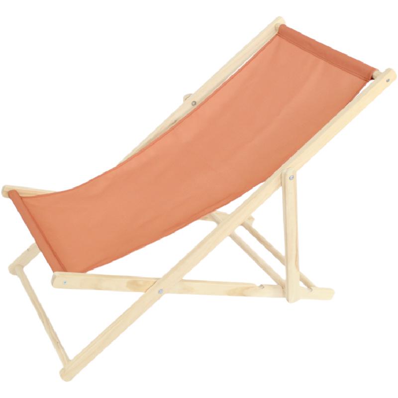 Adjustable Solid Wood Beach Lounger: Outdoor Folding Chair for Leisure & Camping