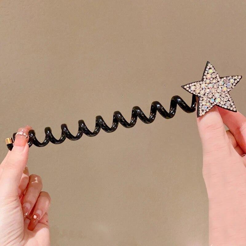 Rhinestone Star Hair Tie Ponytail High Elastic Durable Scrunchies Hair Bands For Girl Hair Ropes Hair Accessories
