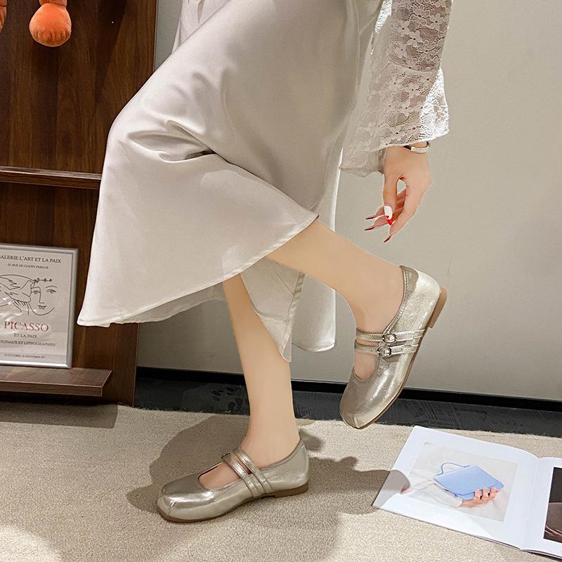 

Mary Jane shoes women s shoes summer new evening dress small leather shoes soft sole comfortable ballet shoes with skirt single shoes 40 шампанского