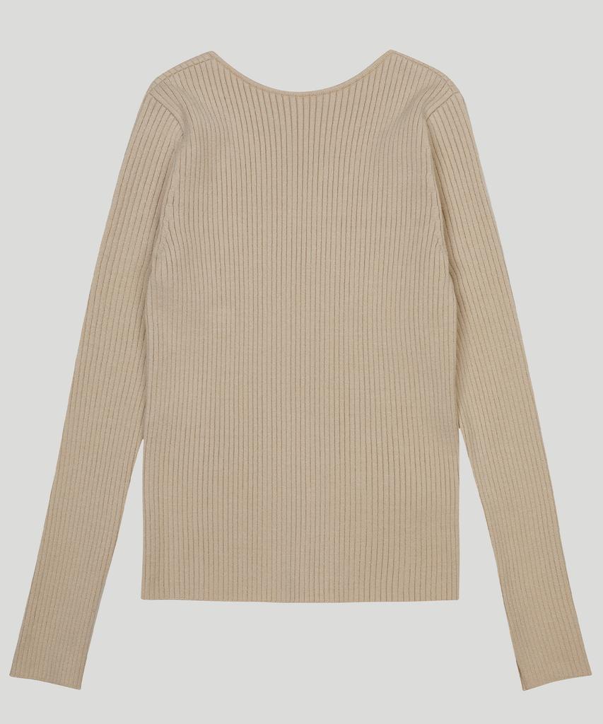 Supaeg Two-Way Scoop Neck Knit Top _ Vanilla, Black, Brown